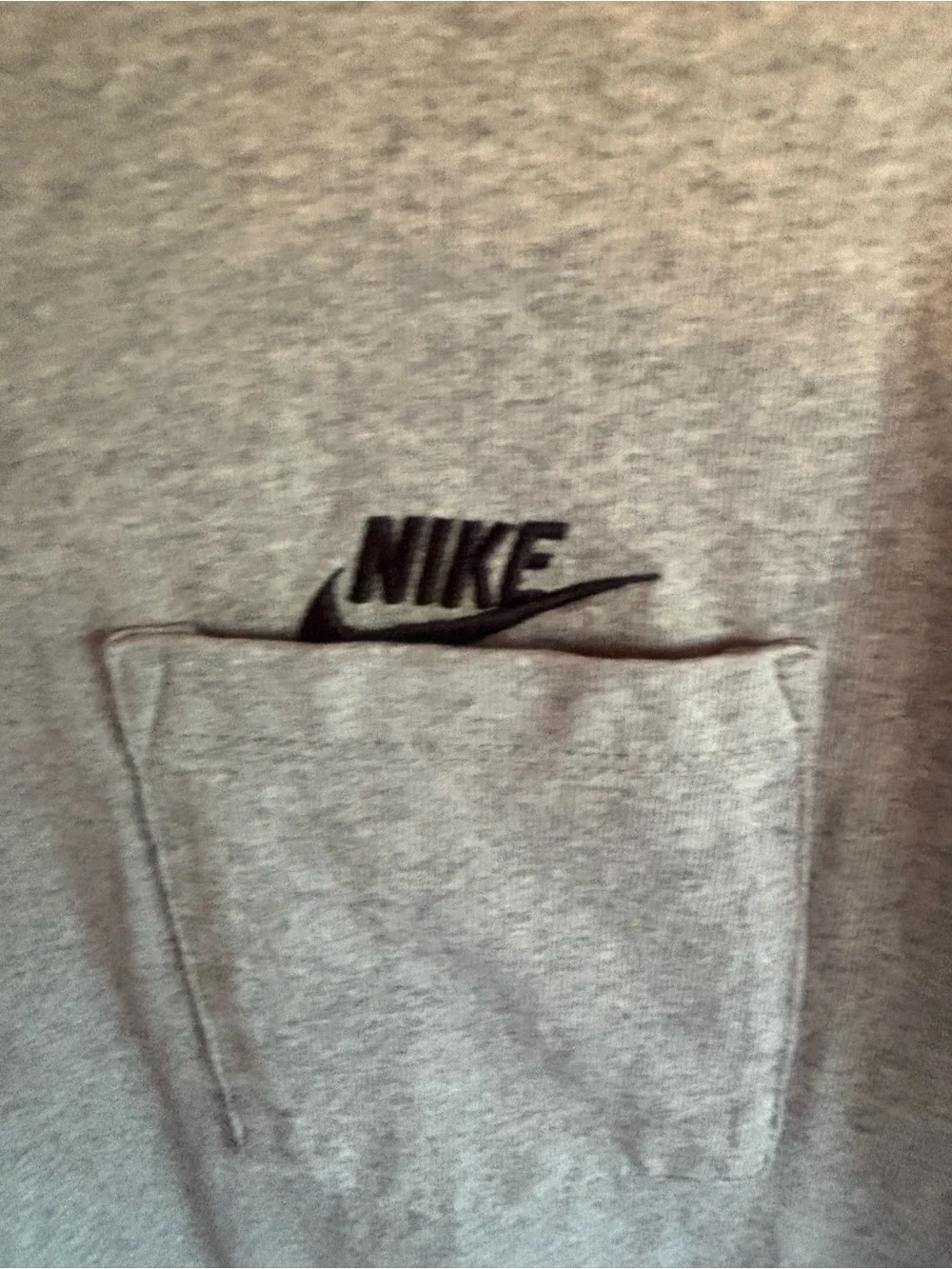 Nike The Nike Tee Cotton Jersey Gray Pocket Logo Crew Neck Tee Men L Loose Fi